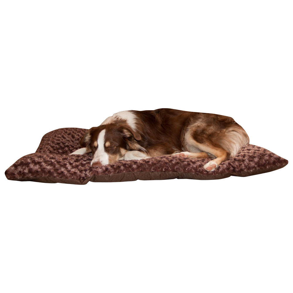 PAW Lavish Cushion Pillow Furry Pet Bed - Chocolate - XLarge