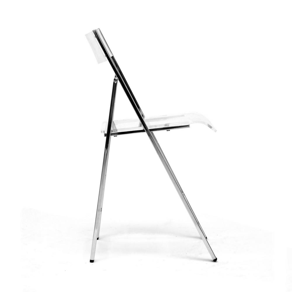 Baxton Studio Adelaide Acrylic Folding Chair - Clear