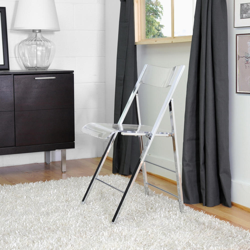 Baxton Studio Adelaide Acrylic Folding Chair - Clear