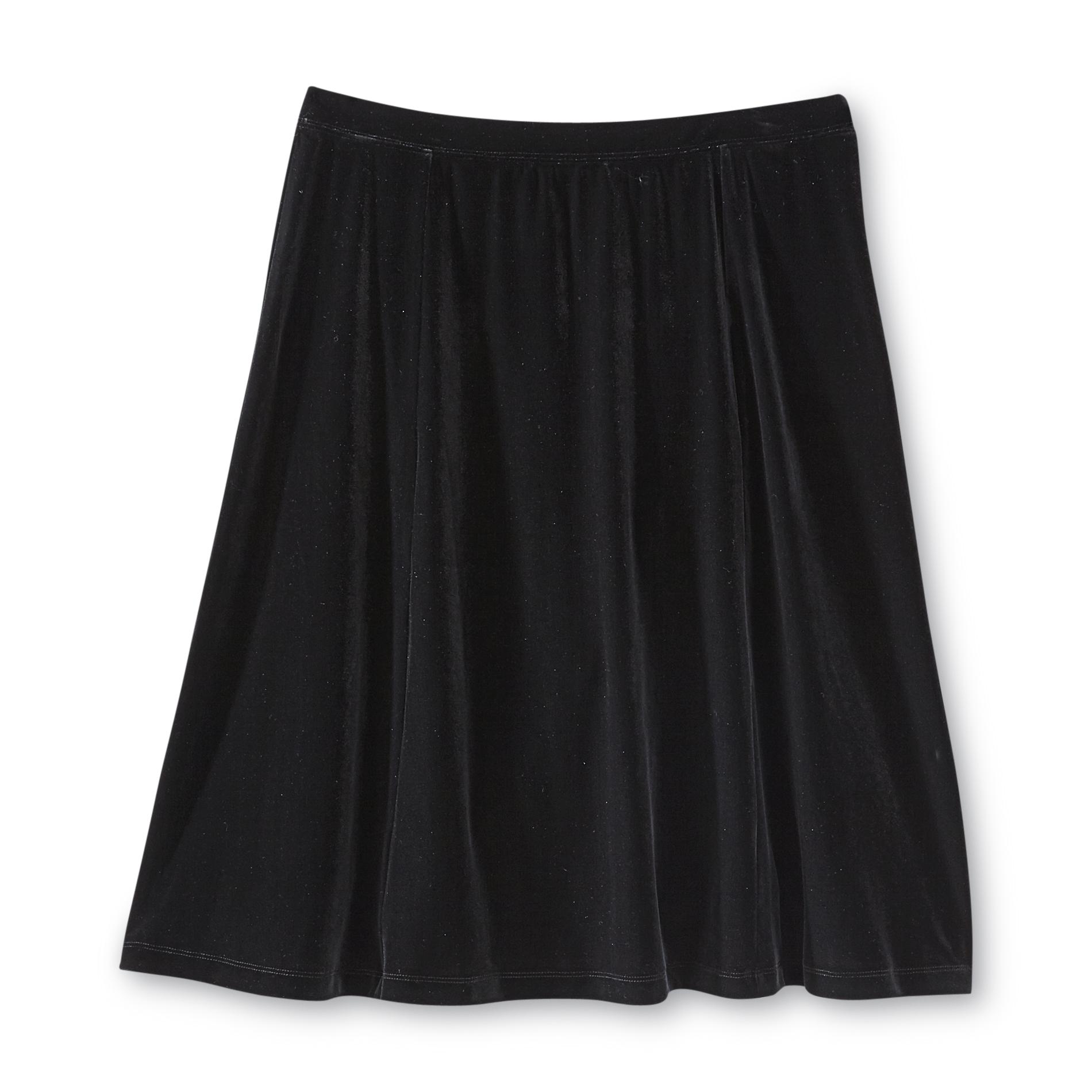 Jaclyn Smith Women's Velour A-Line Skirt