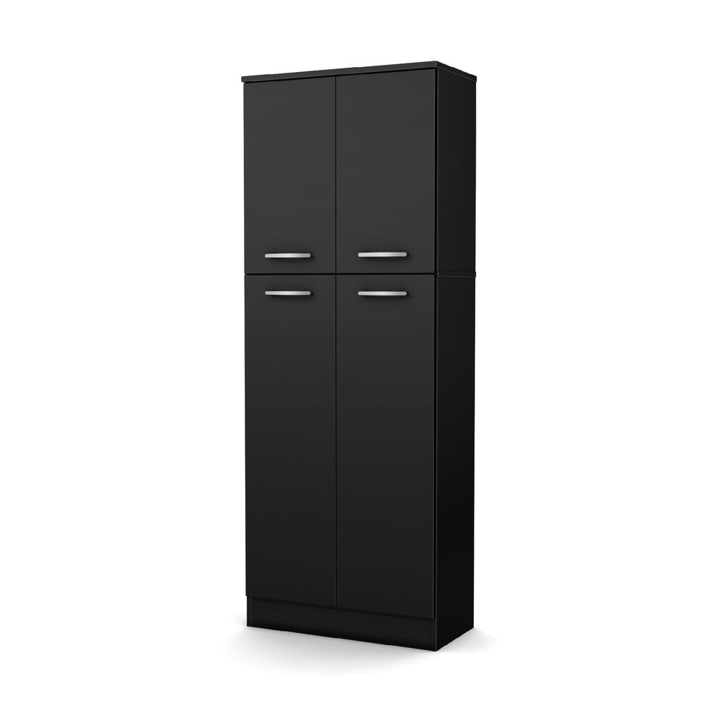 South Shore Fiesta Storage Pantry in Pure Black