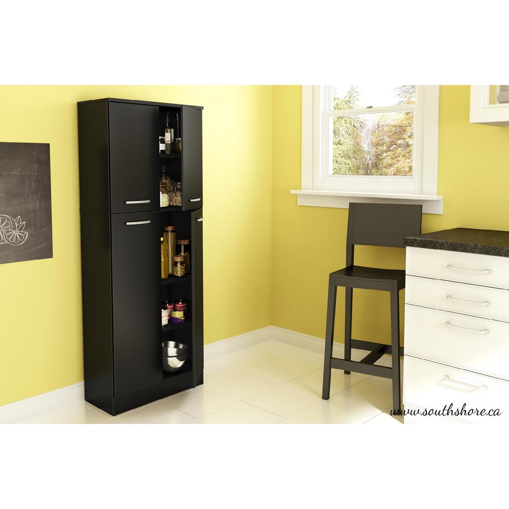 South Shore Fiesta Storage Pantry in Pure Black