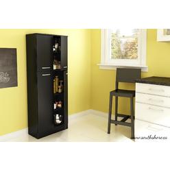 South Shore Axess Storage Pantry, Pure Black