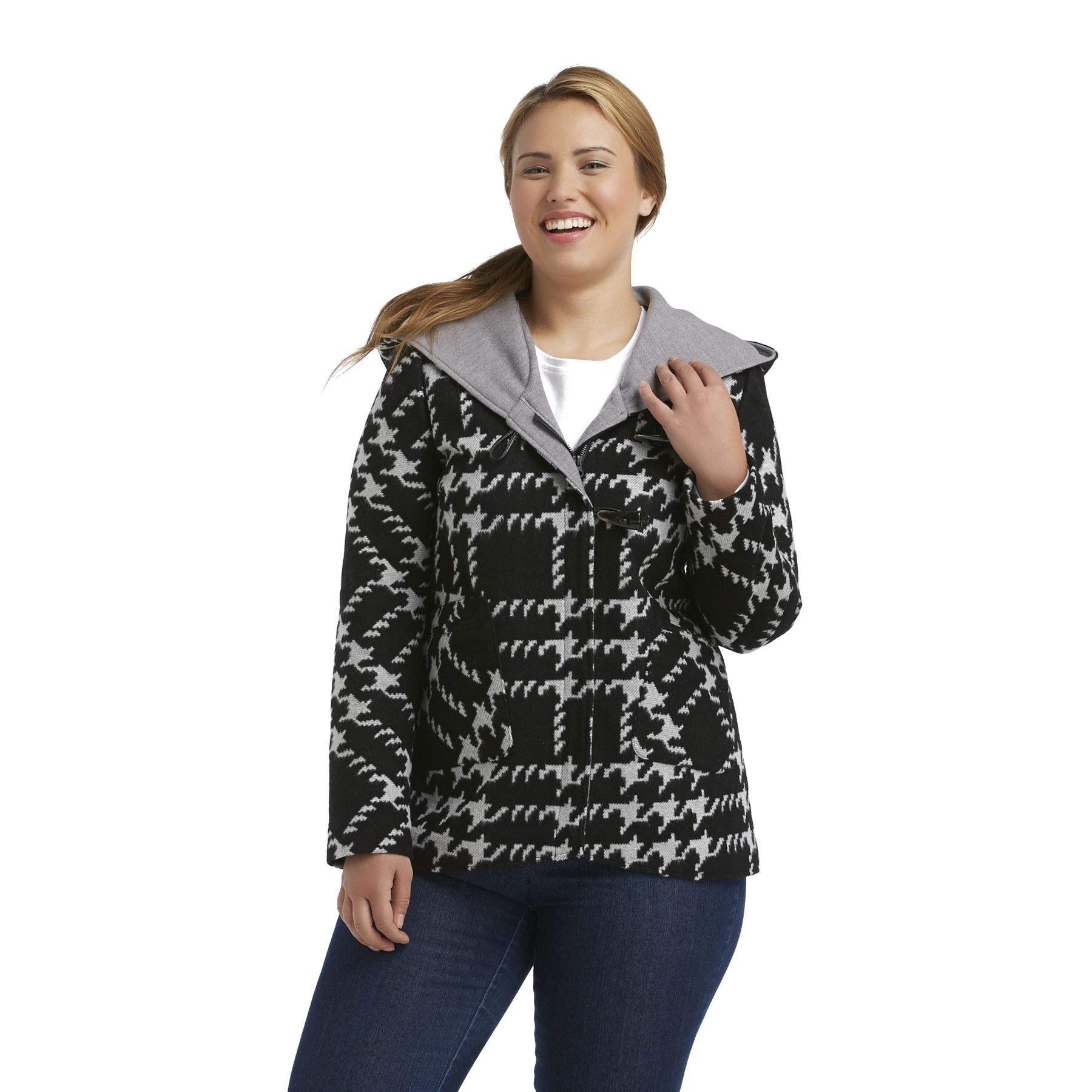 Route 66 Women's Wool Blend Jacket - Houndstooth