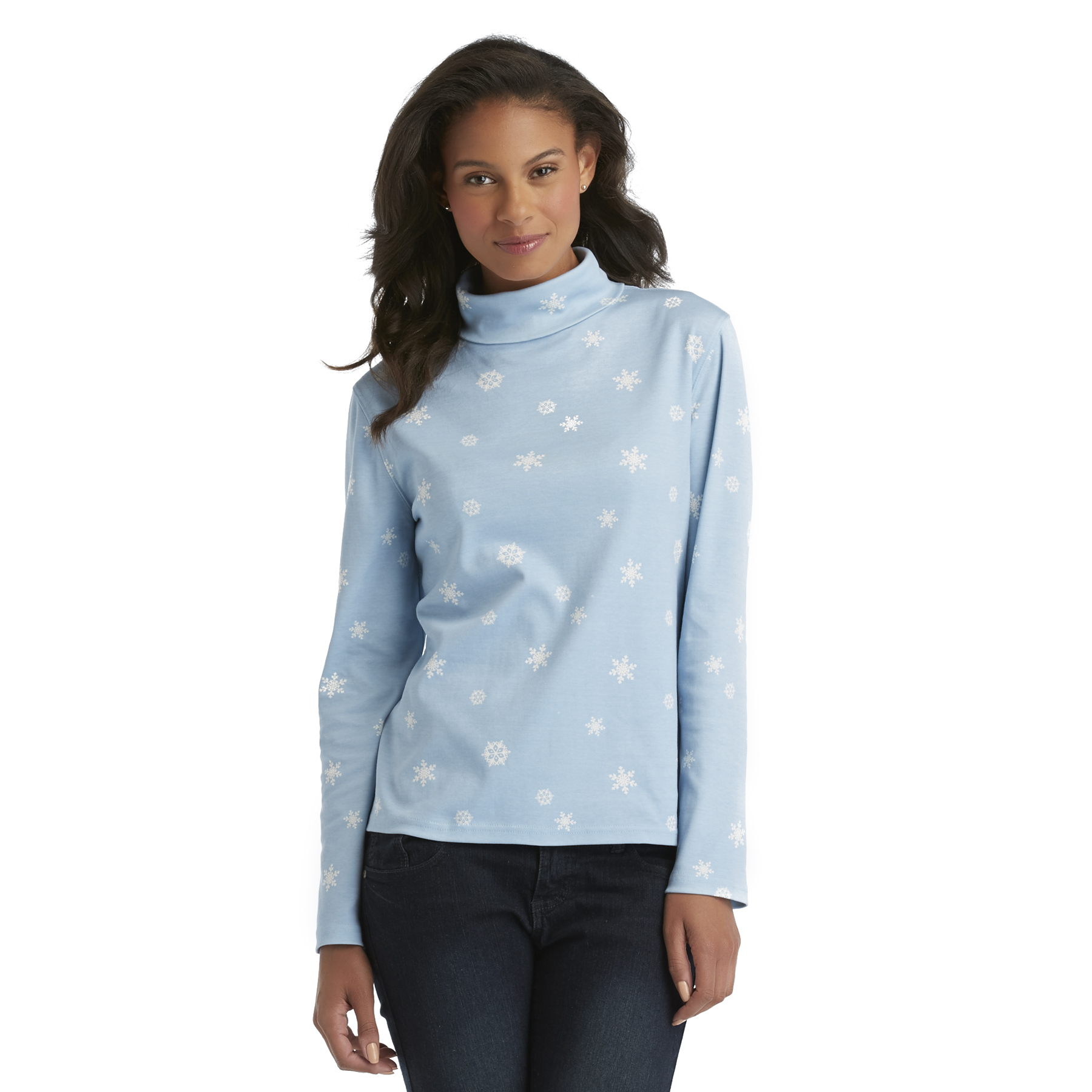 Holiday Editions Women's Turtleneck Top - Snowflake