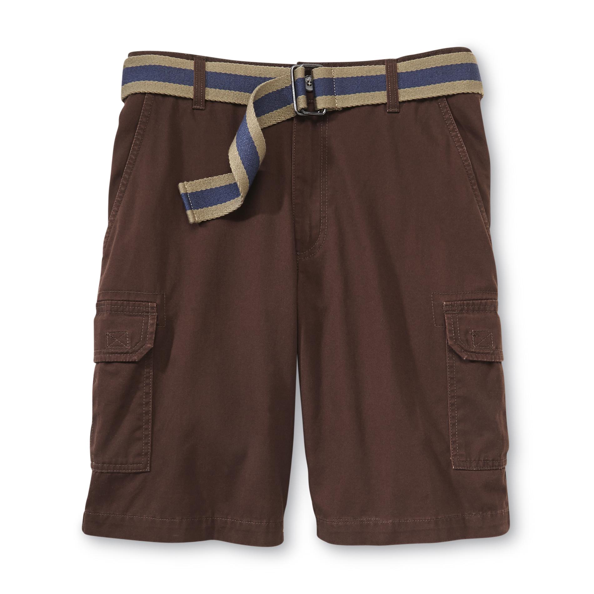 Basic Editions Men's Belted Cargo Shorts