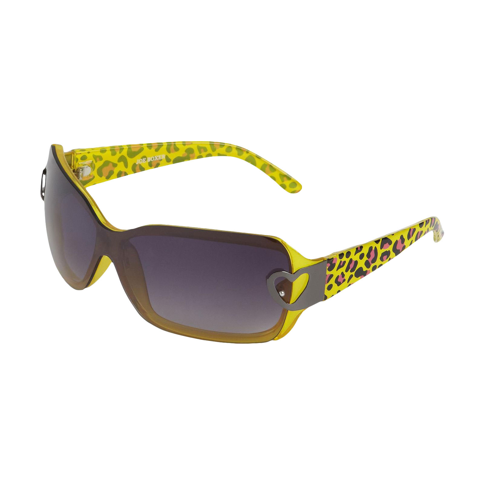 Joe Boxer Women's Yellow Leopard Shield Sunglasses