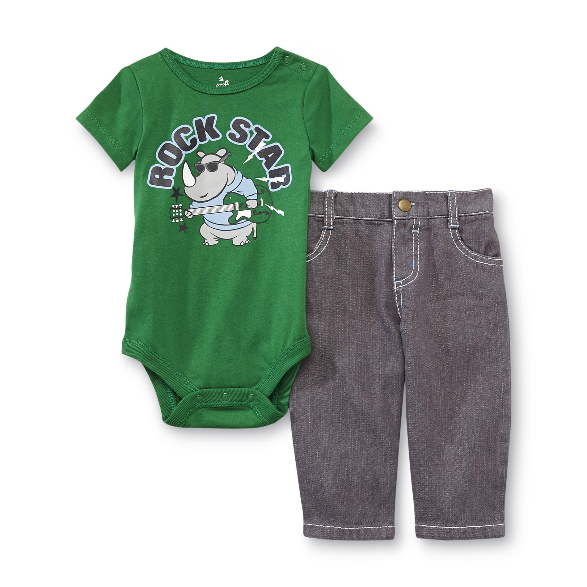 Small Wonders Infant Boy's Bodysuit & Jeans - Rock Star