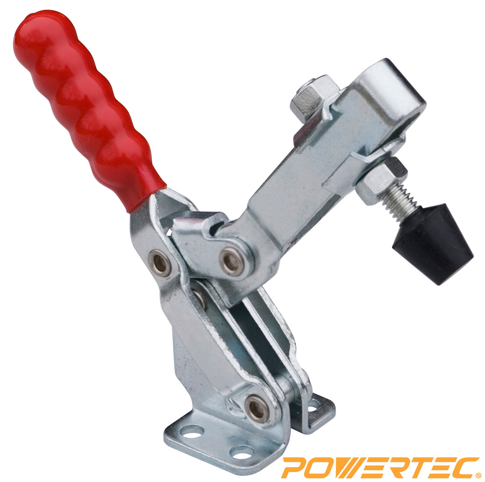 POWERTEC Vertical Latch Action Toggle Clamp – 1000 Lbs Capacity, Steel, Zinc Plated, Model 20309