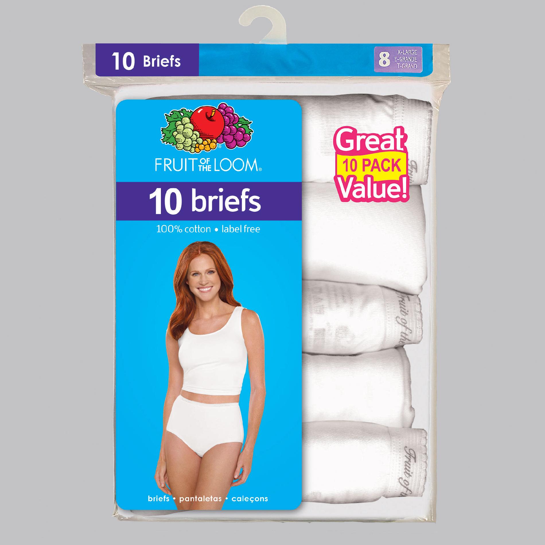 Fruit of the Loom Women's 10-Pack Cotton Briefs - Online Exclusive