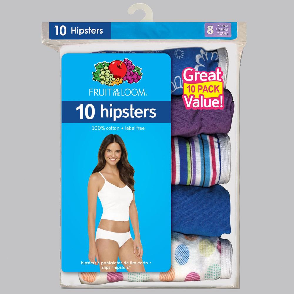 Fruit of the Loom Women's 10-Pack Cotton Hipsters - Online Exclusive
