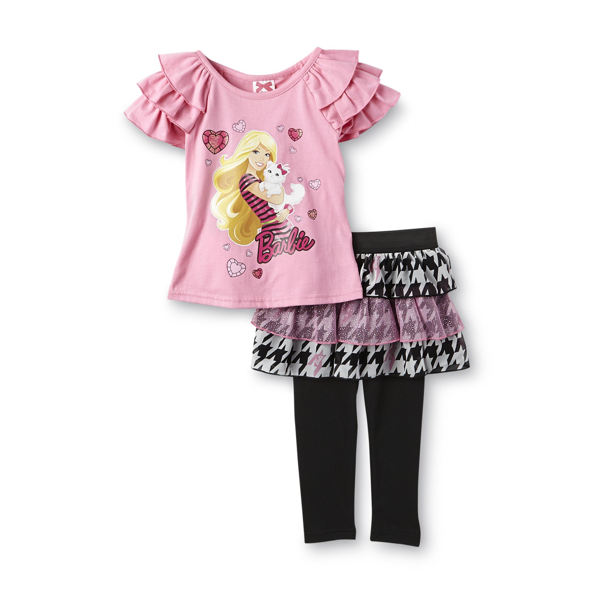 Barbie Toddler Girl's Short Sleeve T-Shirt  Tutu & Leggings