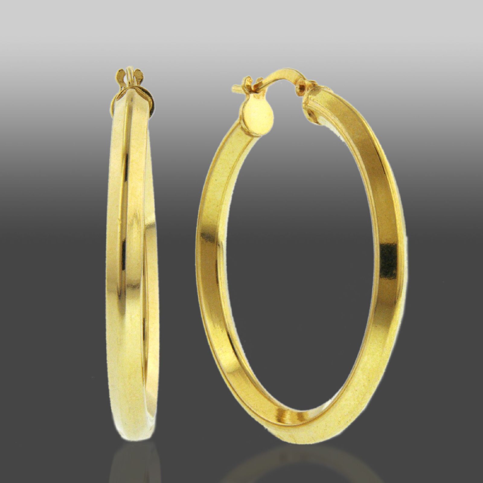 Romanza Gold Over Bronze Baby Fat Knife Edge Hoops