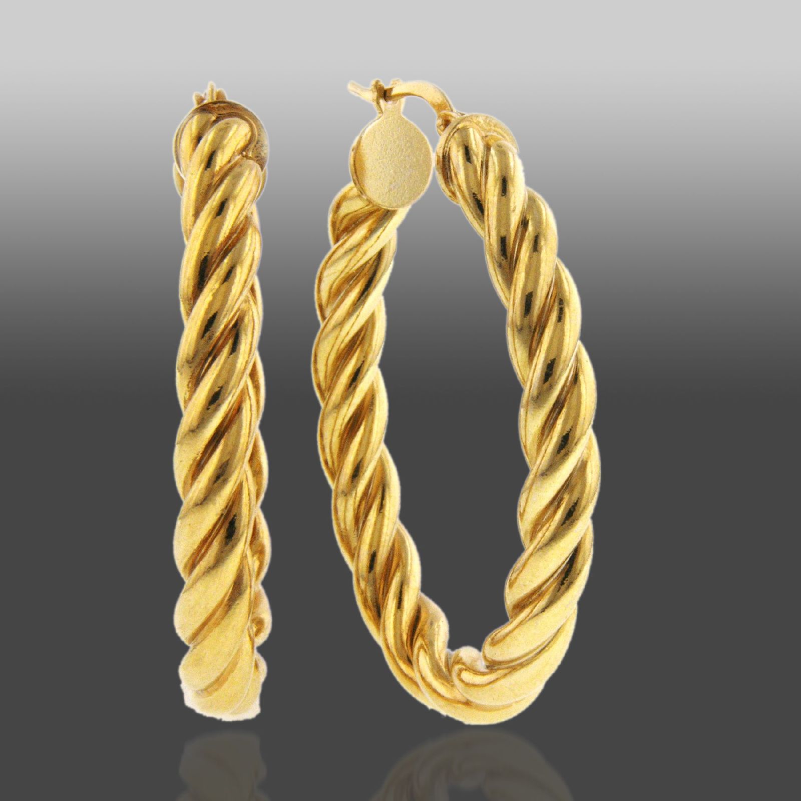 Romanza Gold Over Bronze Twisted Oval Hoops