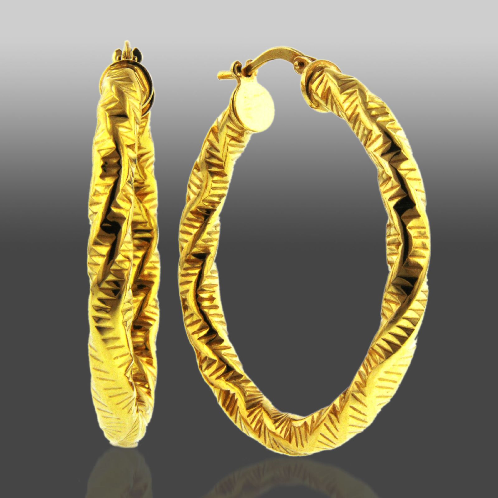 Romanza Gold Over Bronze DC Medium Tight Twist Hoops