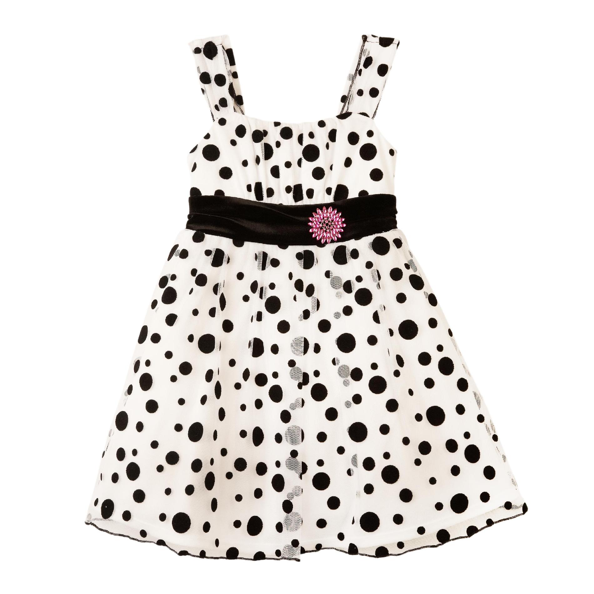 Amy's Closet Girl's Sleeveless Party Dress - Polka Dot