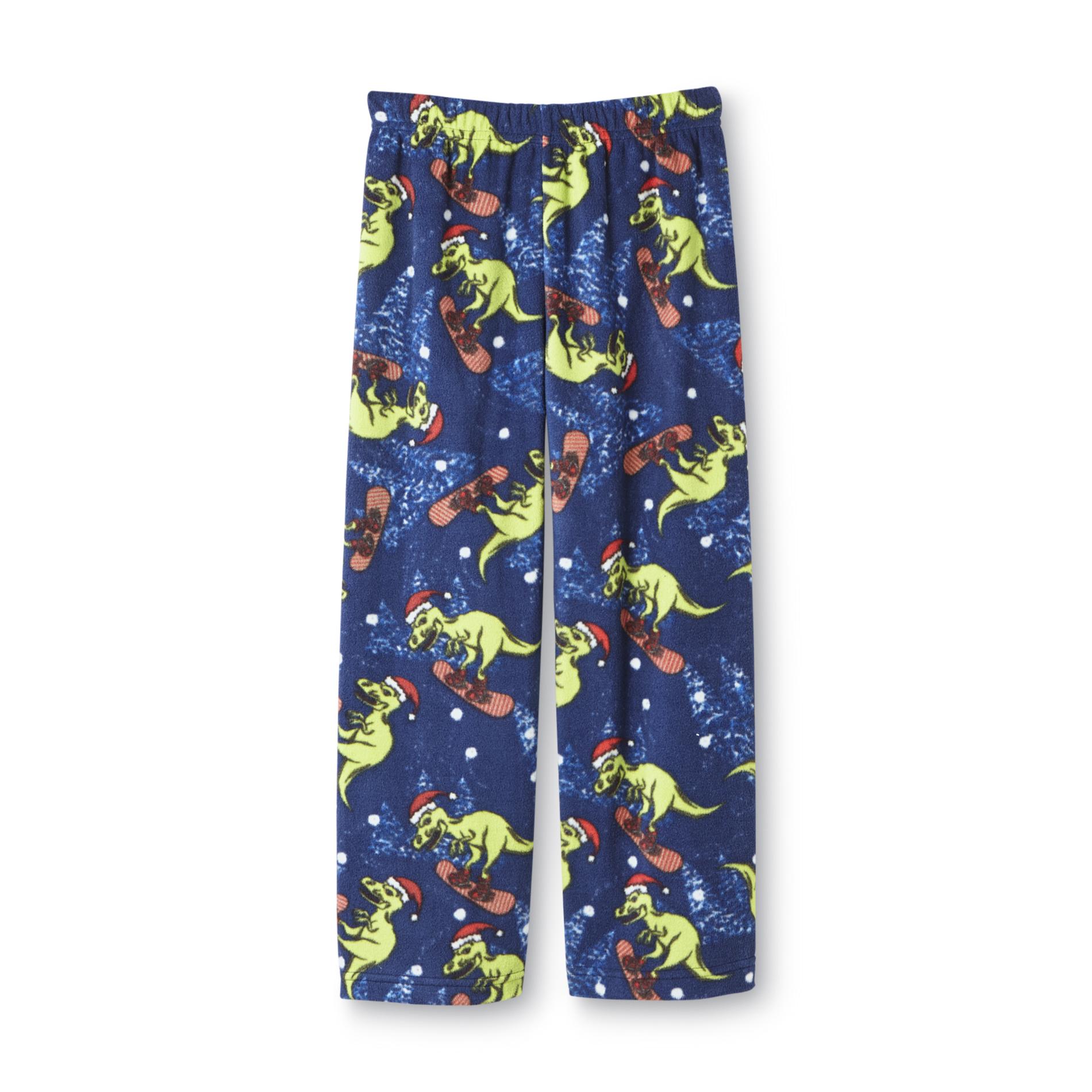 Joe Boxer Boy's Fleece Pajama Pants - Christmas Dinosaurs