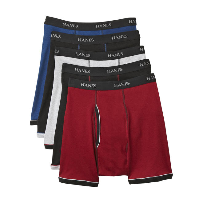 Hanes 5Pack Men's Ringer Style Boxer Briefs