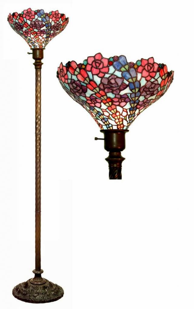 Warehouse of Tiffany Flower Torchiere Floor Lamp