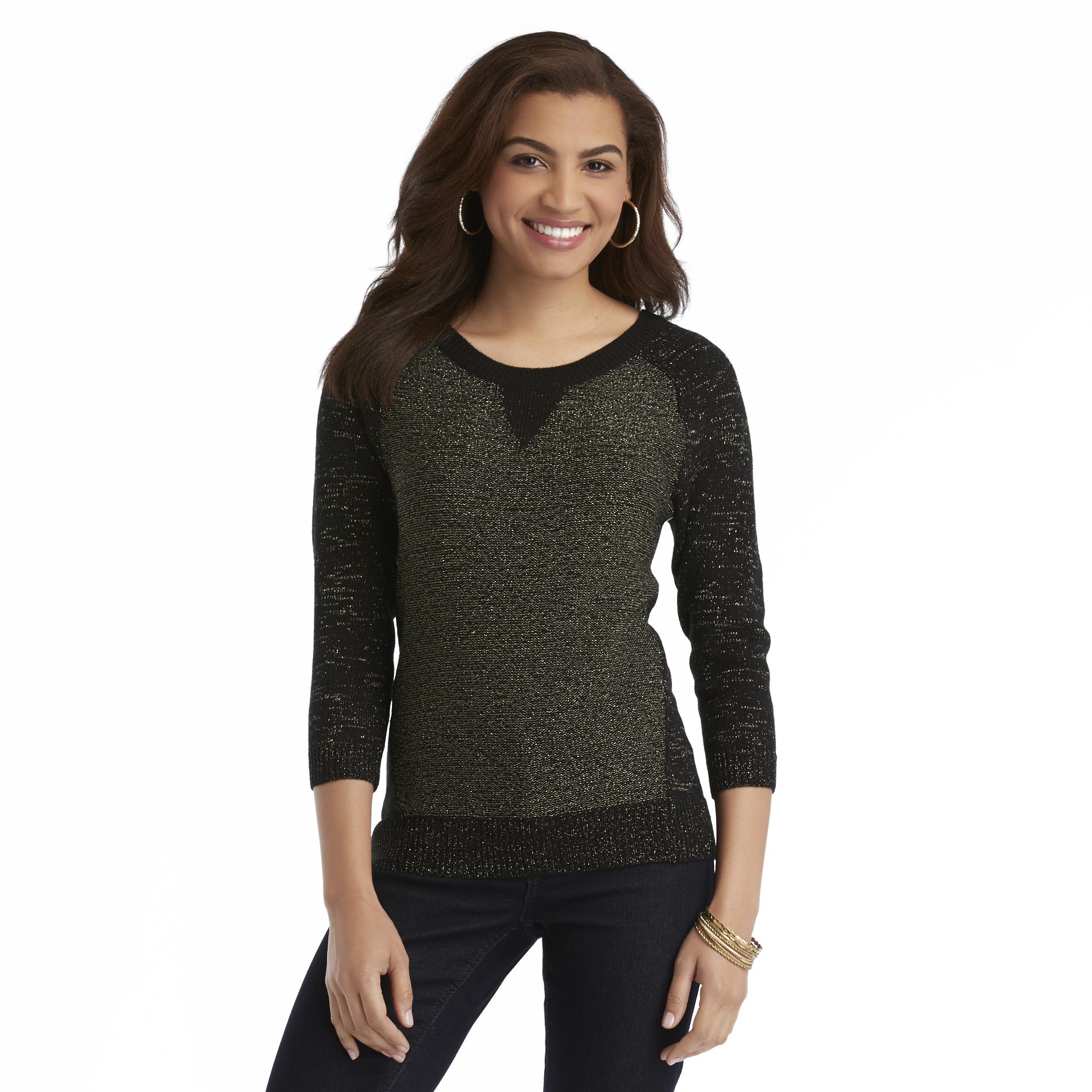 Attention Women's Raglan Sleeve Sweater - Metallic