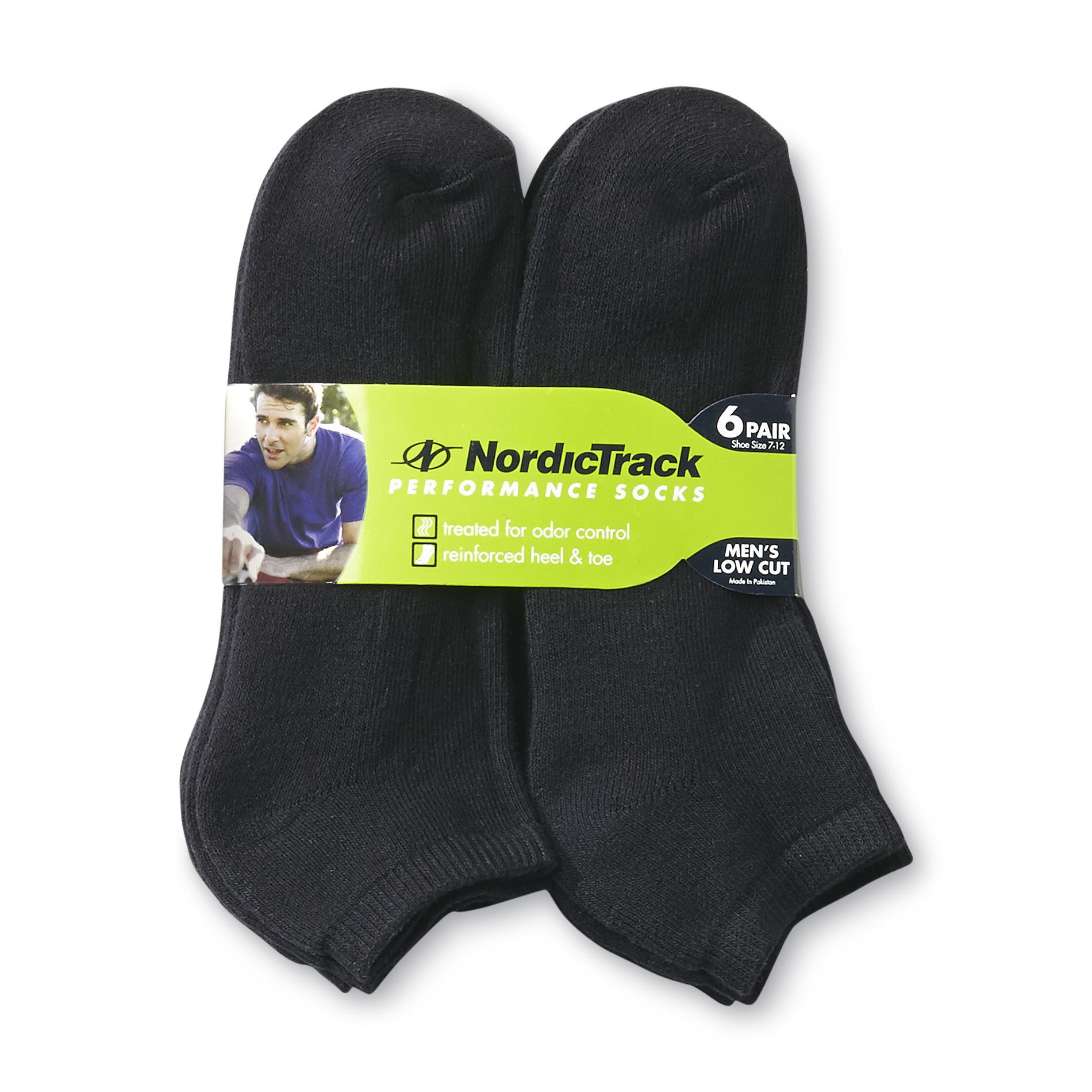 NordicTrack Men's 6-Pack Low Cut Socks - Black