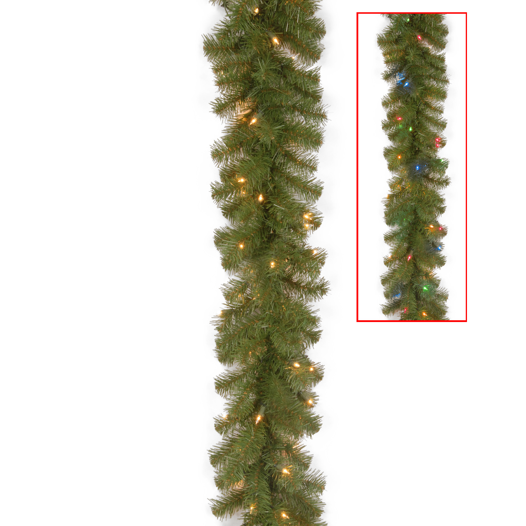 National Tree Company 9 ft. North Valley Spruce Garland with Battery Operated Dual Color&#174; LED Lights