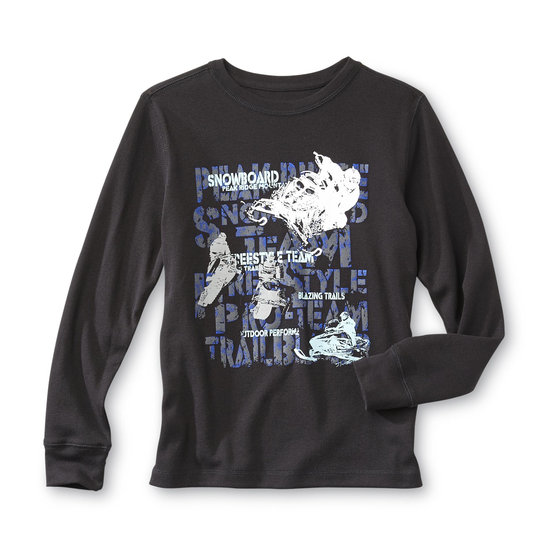 Basic Editions Boy's Graphic Thermal Shirt - Snow Sports