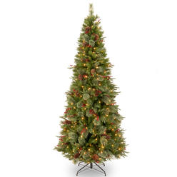 National Tree Company National Tree - Drop Ship National Tree 7.5 Foot "Feel Real" Colonial Slim Tree with 400 Clear Lights, Hinged (PECO4-300-75)
