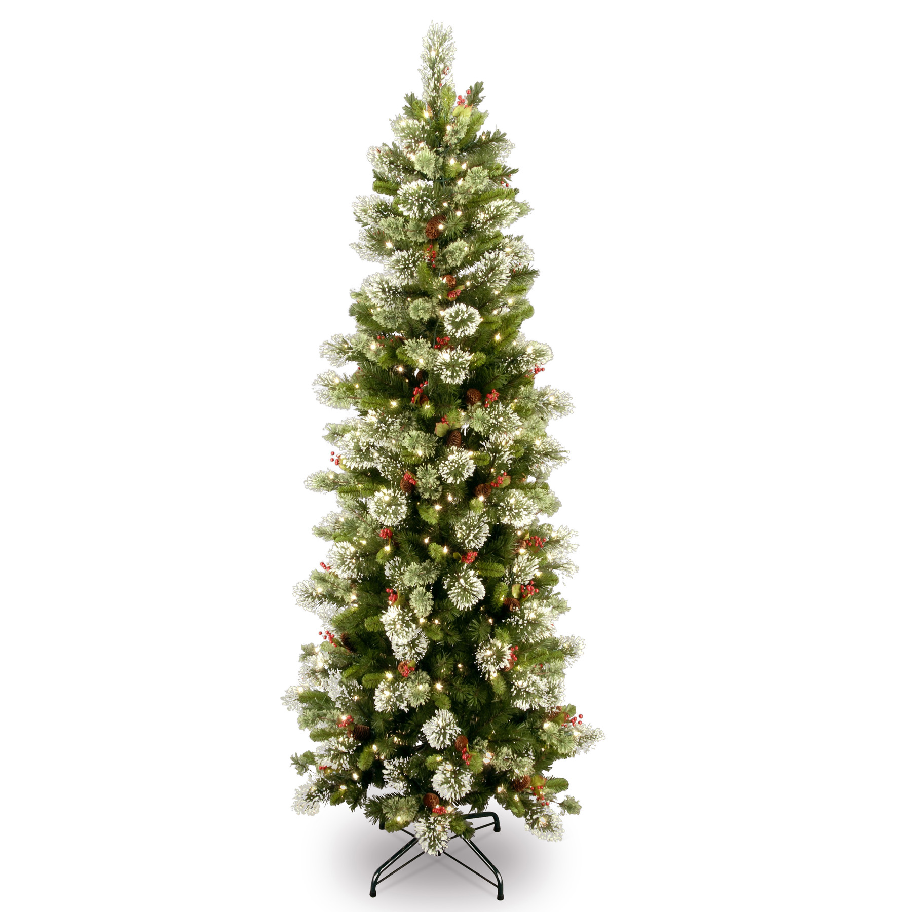 National Tree Company 7.5 ft. Wintry Pine Slim Tree with Clear Lights