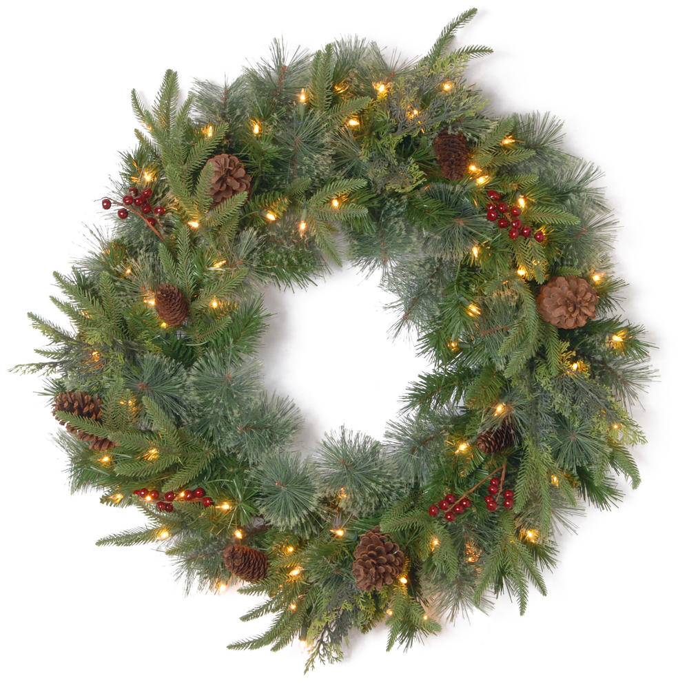 National Tree Company 30 FEEL REAL® Colonial Wreath with Clear