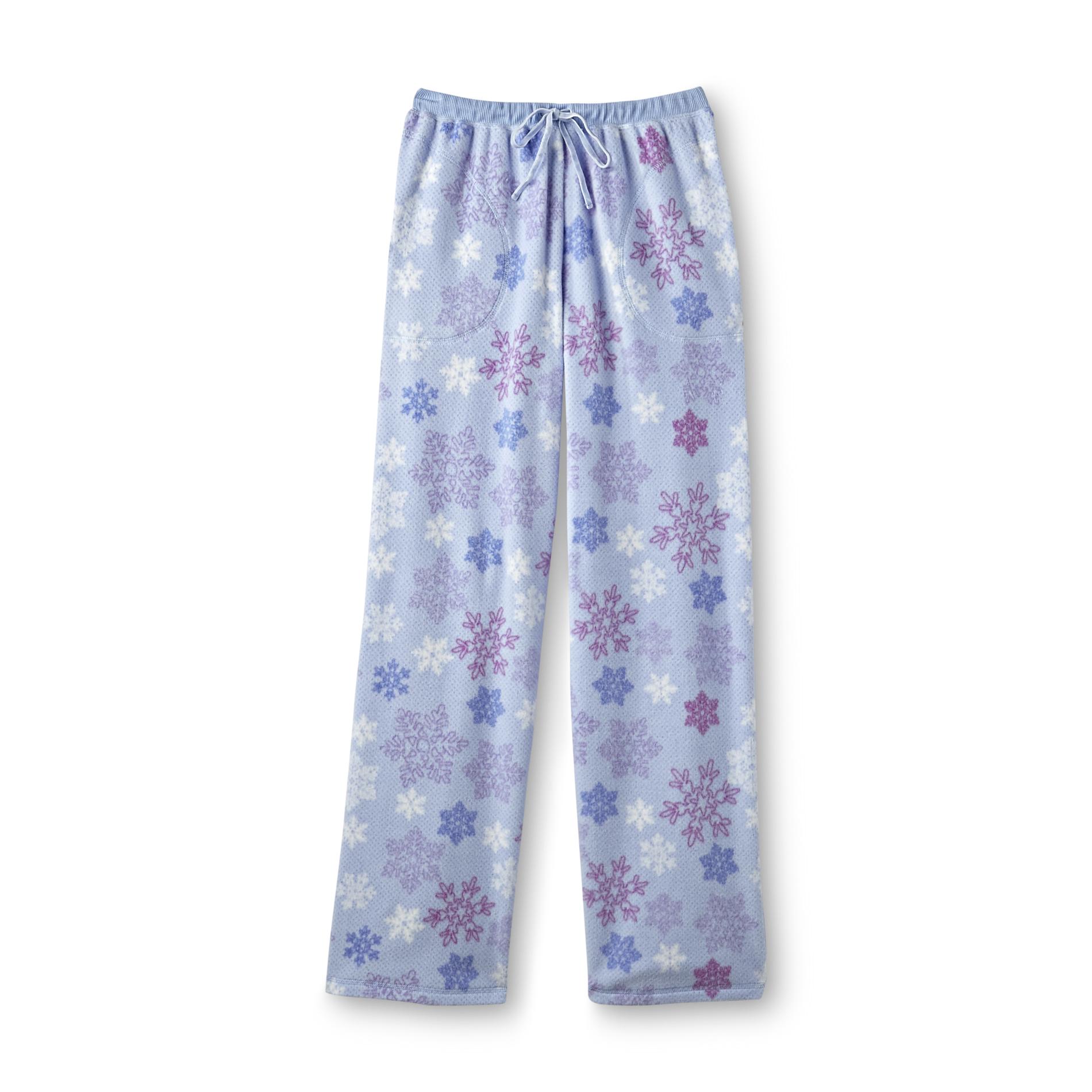 Jaclyn Intimates Women's Super Span Fleece Pajama Pants - Snowflakes