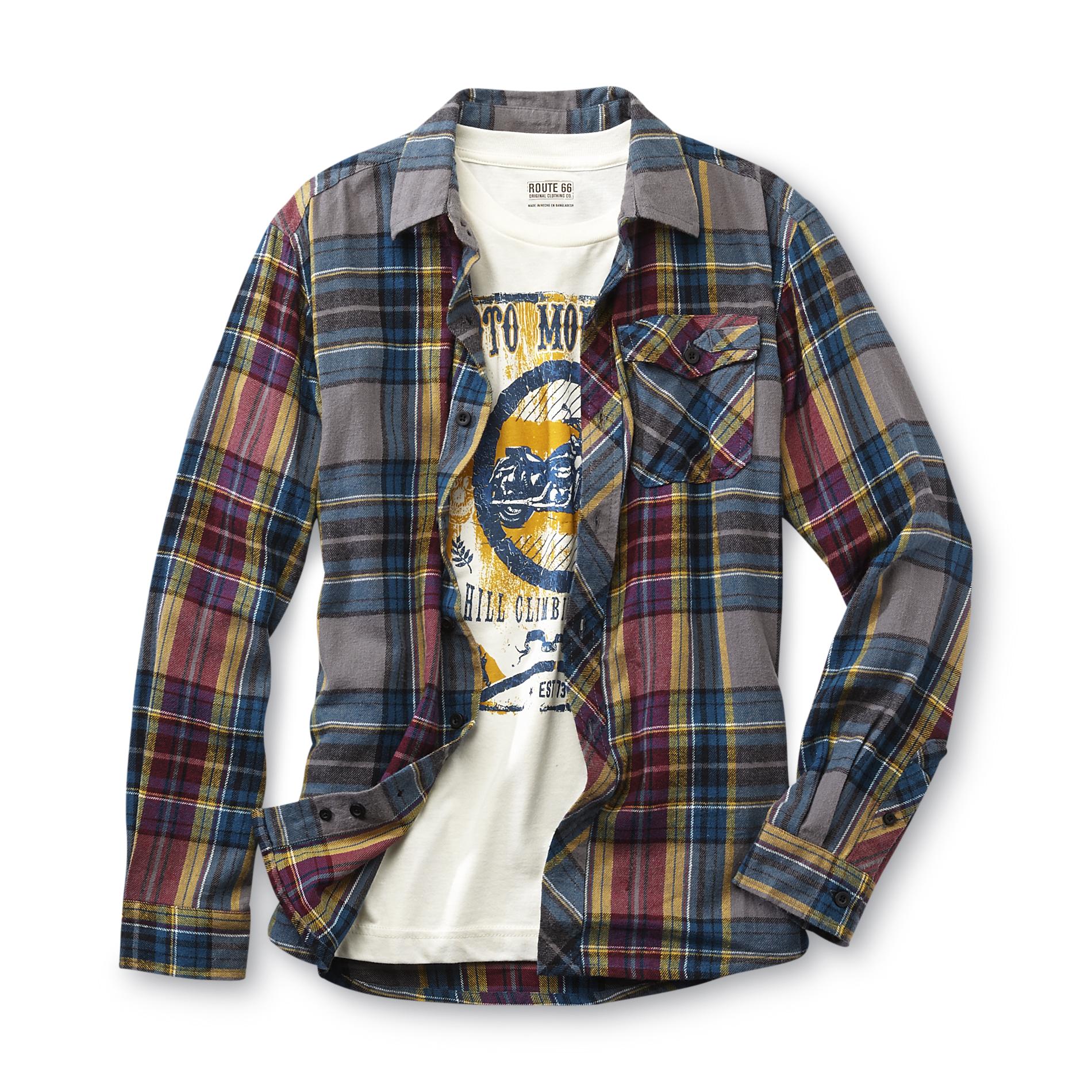flannel graphic tee