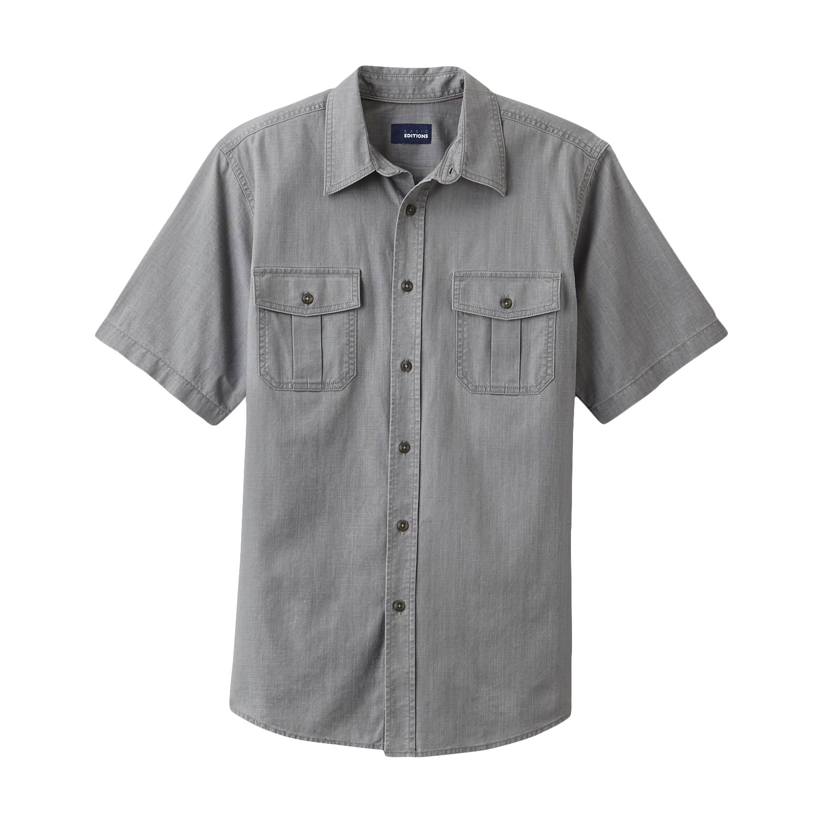 Basic Editions Men's Solid Crosshatch Shirt