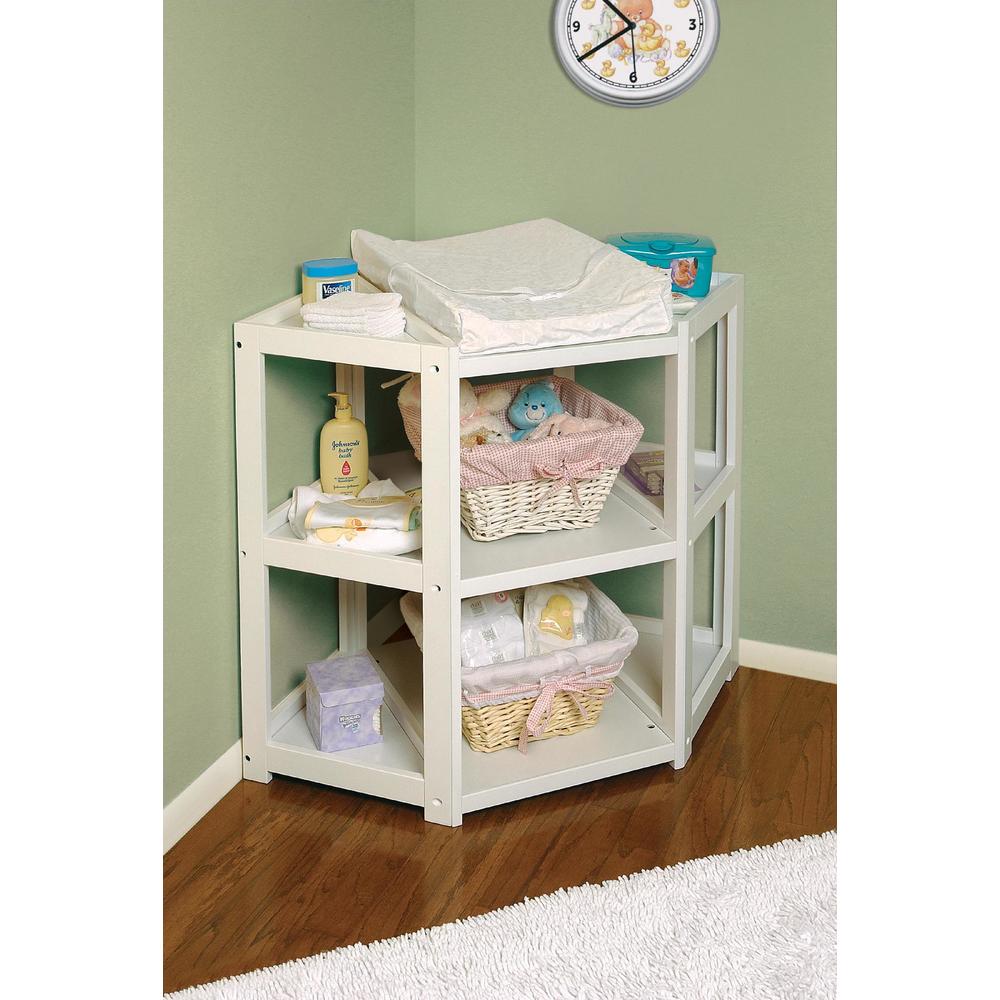 Badger Basket 02205 Diaper Corner Changing Table White