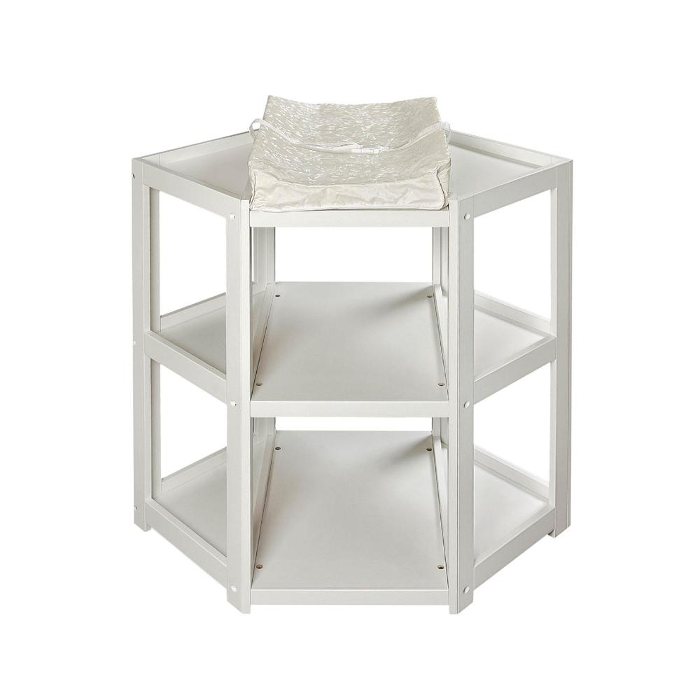 Badger Basket 02205 Diaper Corner Changing Table - White