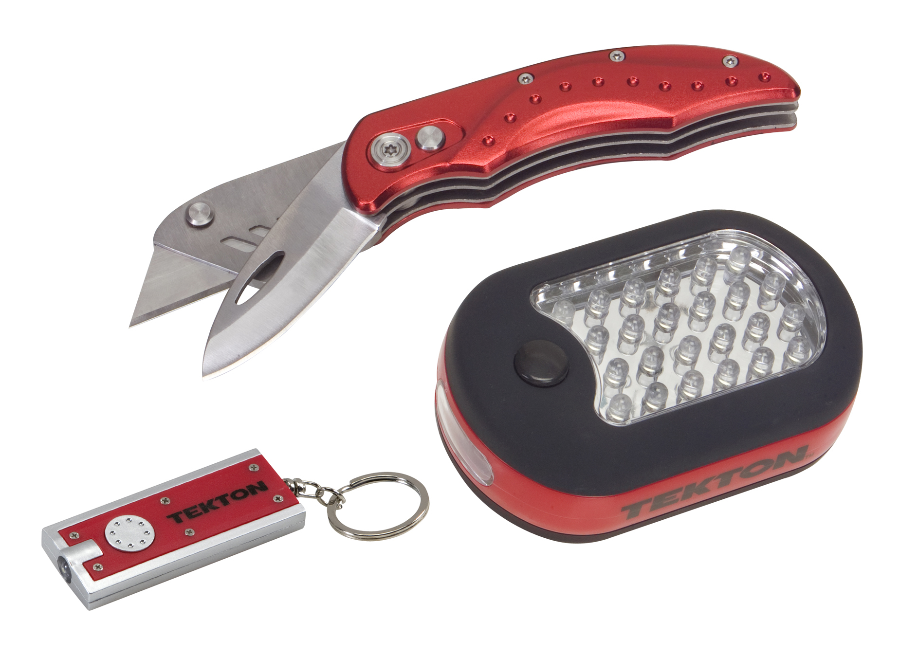 Tekton 2pc. Led Light, Utility Knife With Keychain Led Divamia