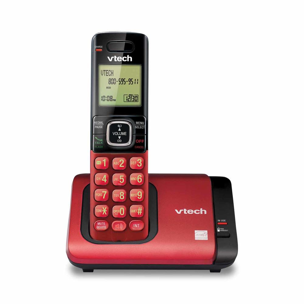 VTech CS6719-16 DECT 6.0 Expandable Cordless Phone with Caller ID/Call Waiting, Red with 1 Handset