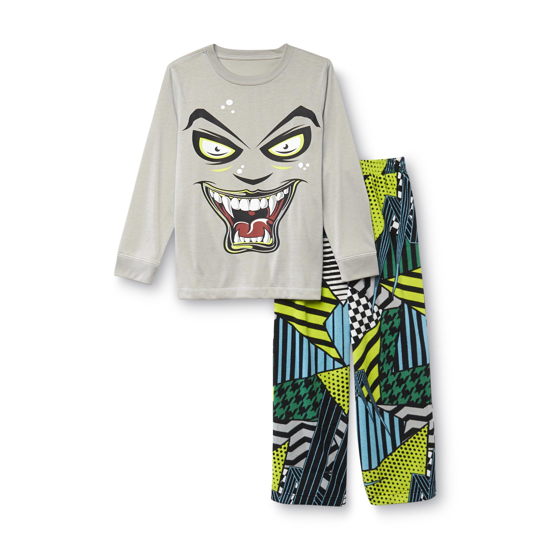 Joe Boxer Boy's Graphic Fleece Pajamas - Scary Face