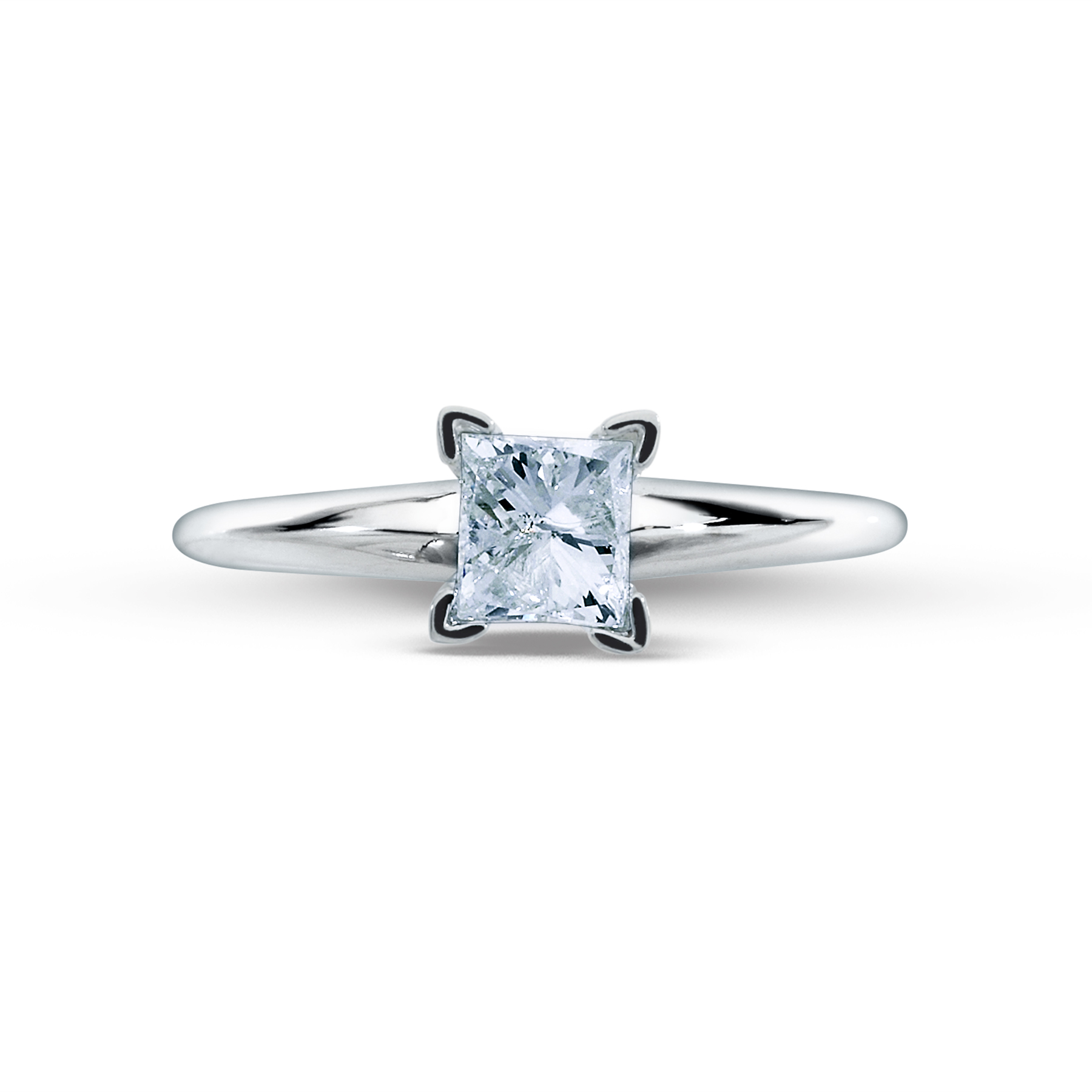 Tradition Diamond 1/2 Cttw. Princess Cut 14k White Gold Solitaire Diamond Engagement Ring