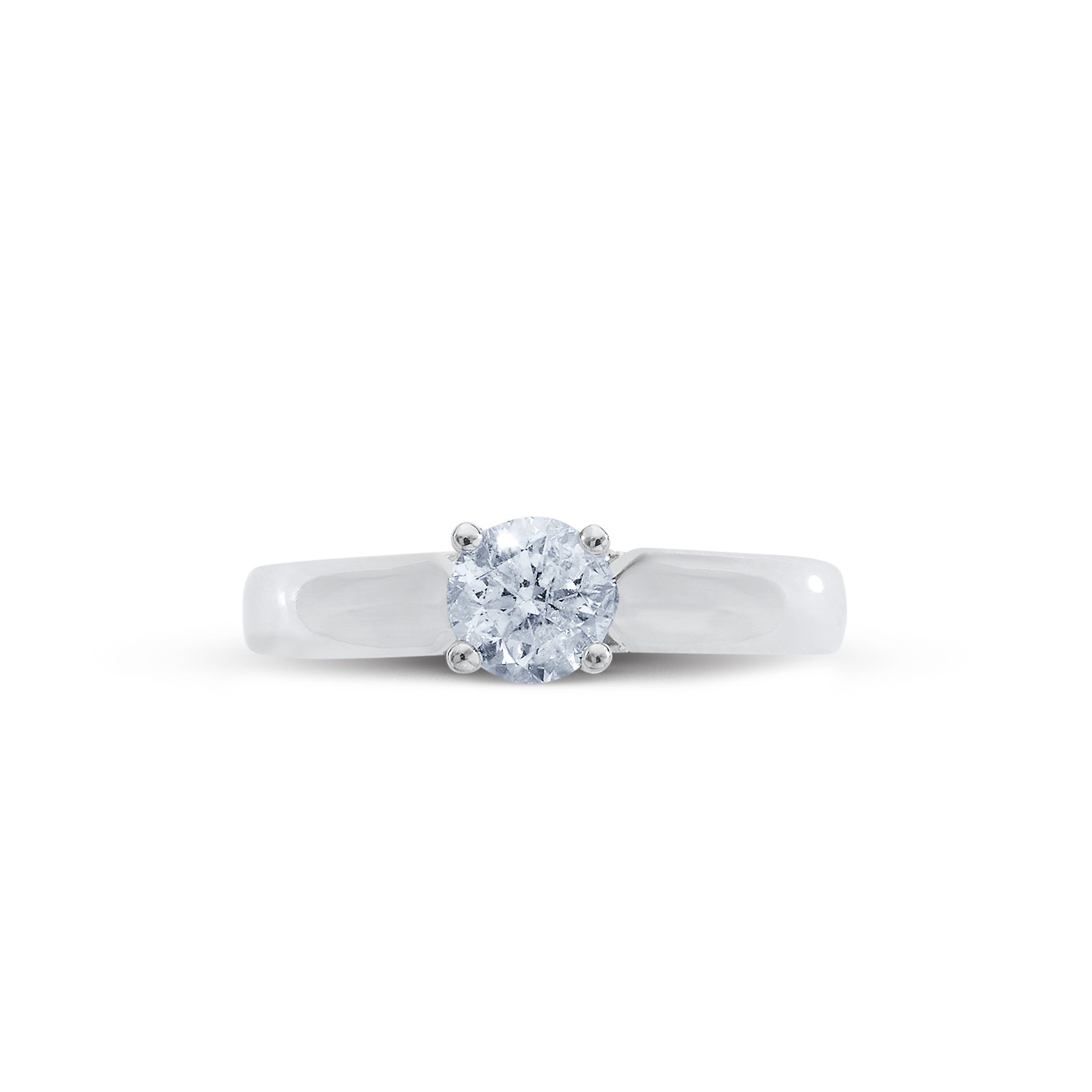 Tradition Diamond 1 Cttw. Round Solitaire 10k White Gold Diamond Engagement Ring