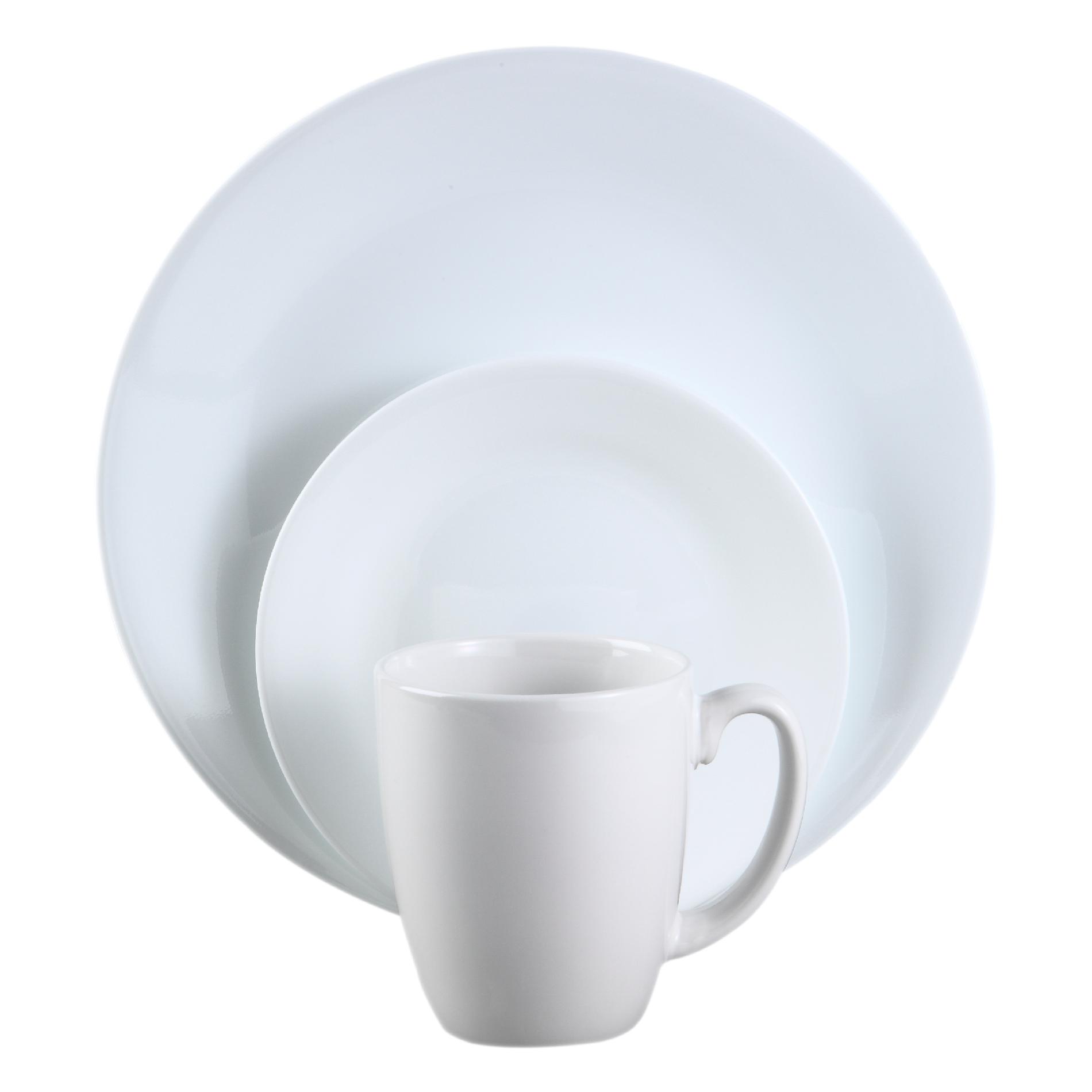 Corelle Livingware Black and White Dining Round Plate 16piece