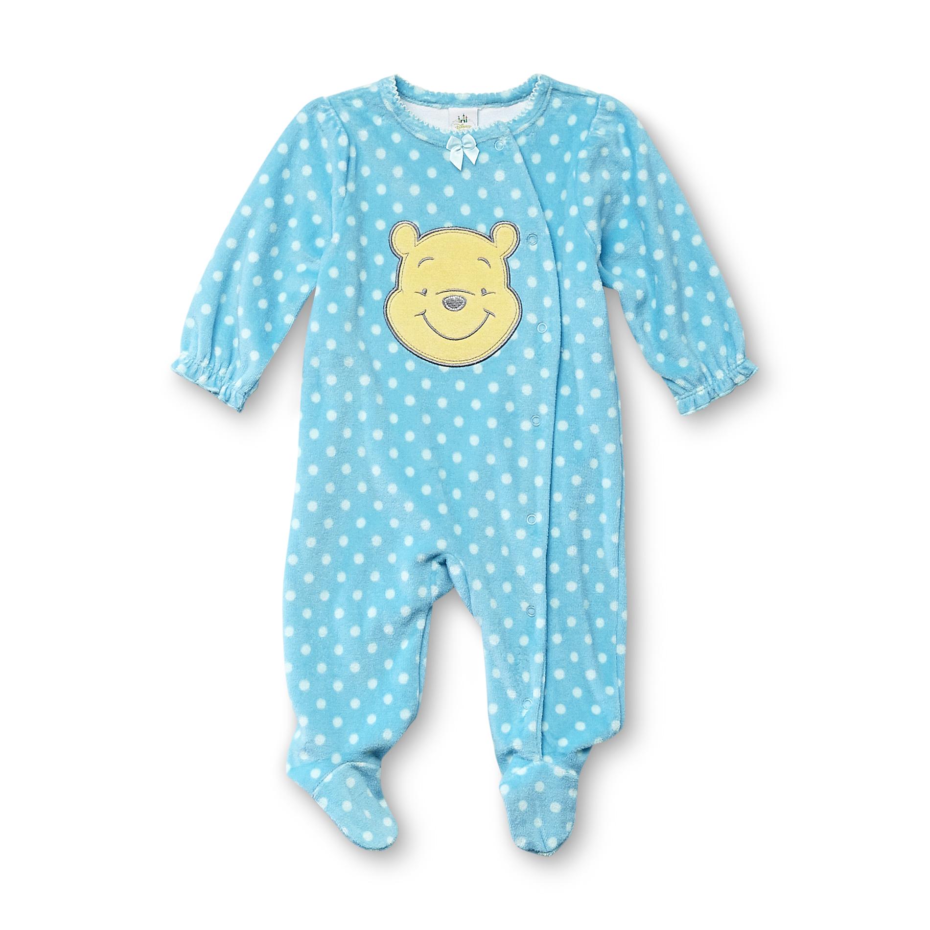 Disney Winnie the Pooh Newborn Girl's Fleece Sleeper Pajamas
