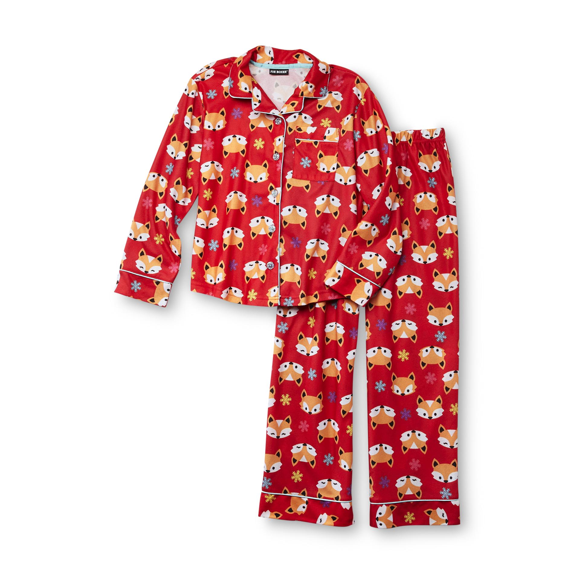 Joe Boxer Girl's Long-Sleeve Pajamas - Fox & Snowflakes