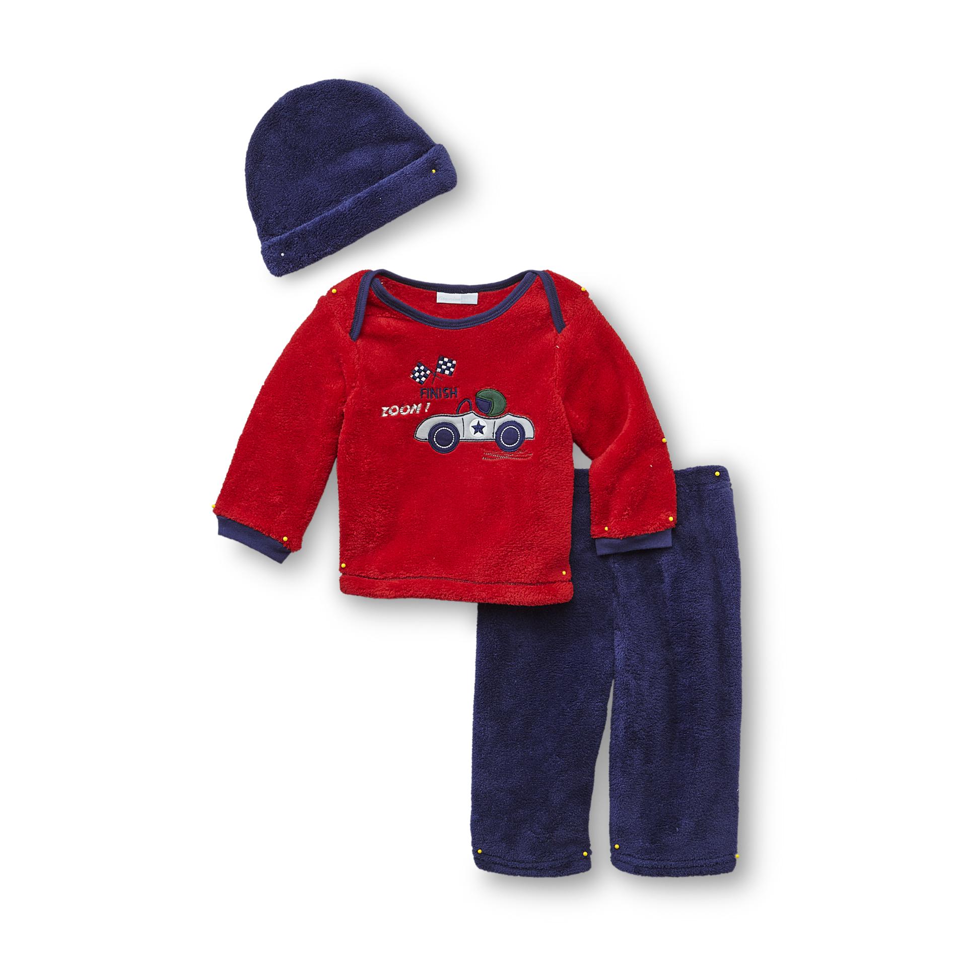 Vitamins Baby Infant Boy's Fleece Top  Pants & Hat - Racecar