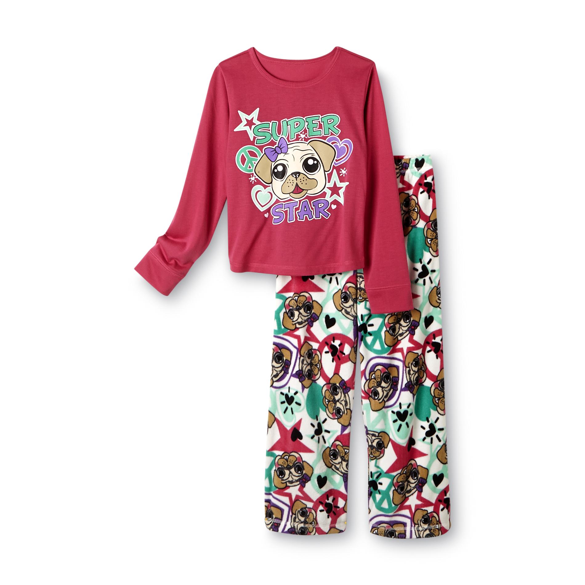 Joe Boxer Girls Graphic Fleece Pajamas - Super Star