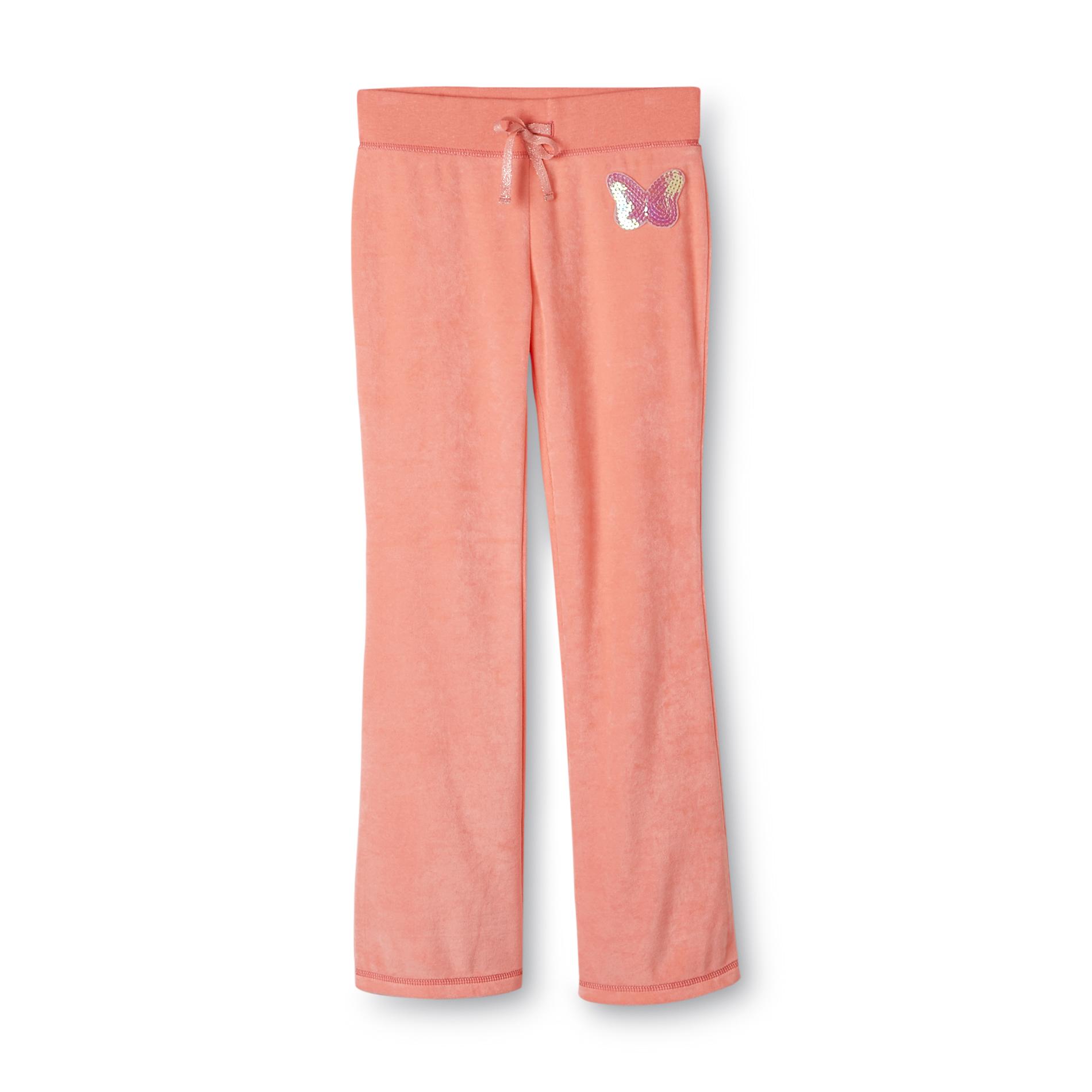 Basic Editions Girl's Velour Pants - Butterfly