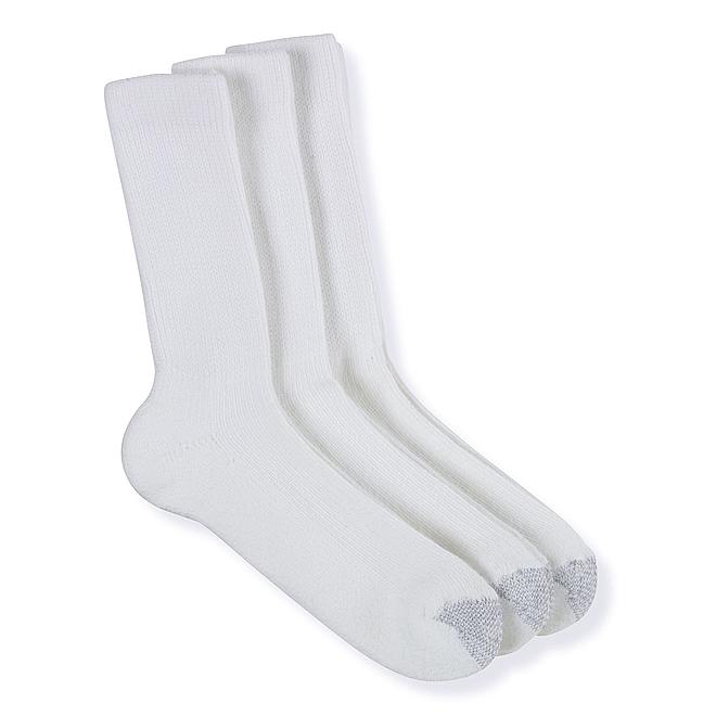 Silvertoe Men's 3pk White High Bulk Acrylic Crew Sock