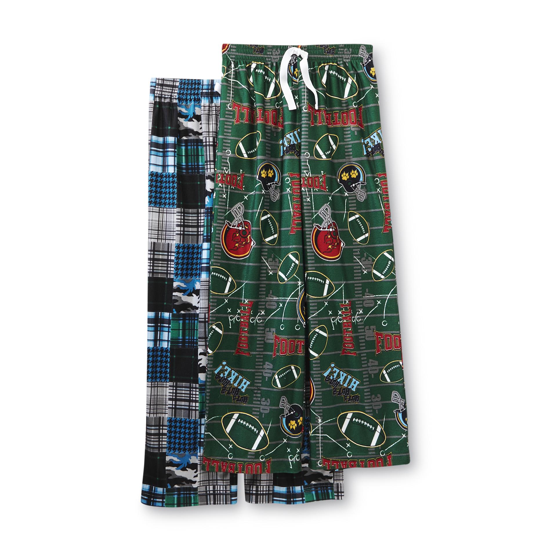 Joe Boxer Boy's 2-Pack Flannel Pajama Pants - Patches/Football