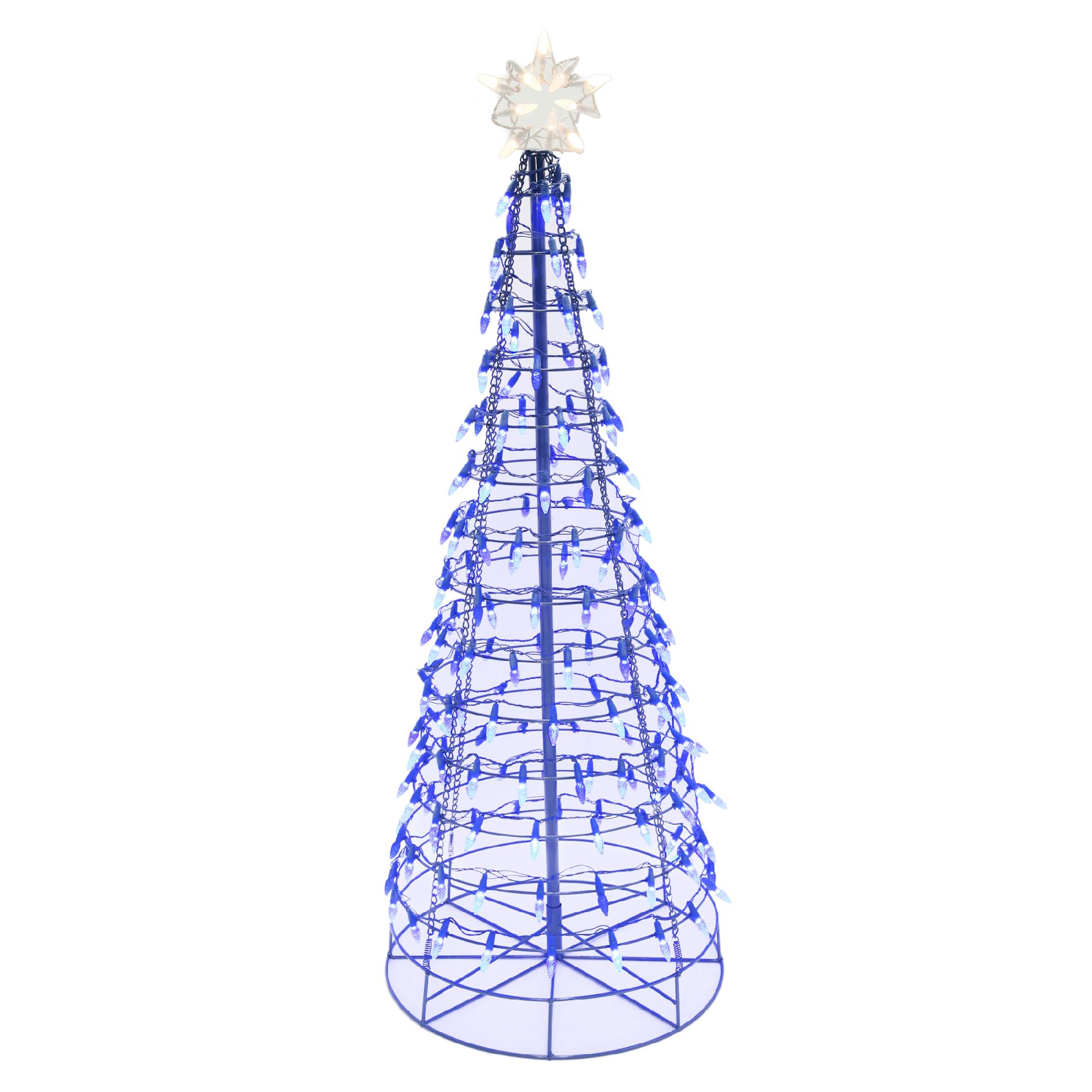 Energy Best 4' 170 Blue LED Light Metal Christmas Tree