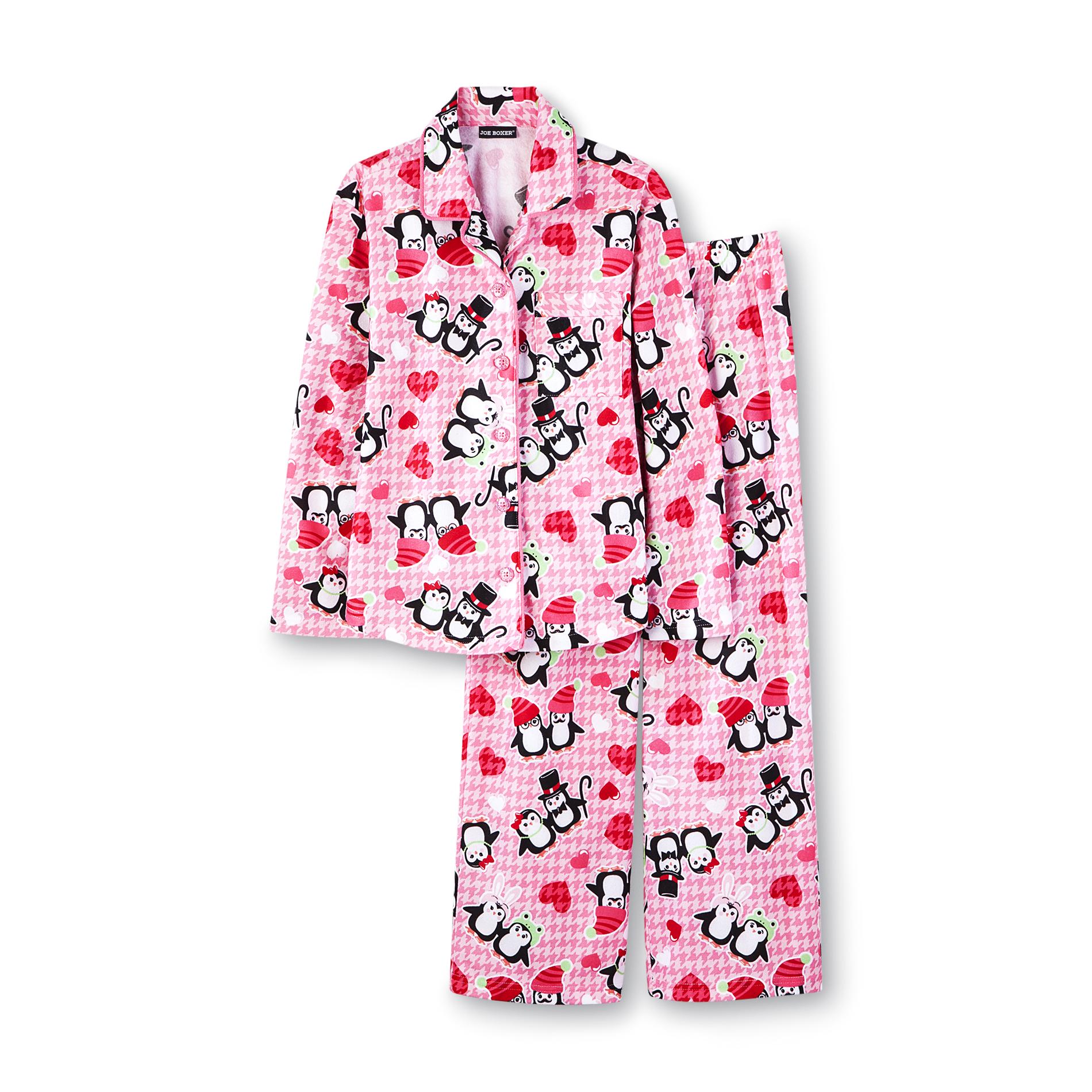 Joe Boxer Girl's Flannel Pajamas - Penguins